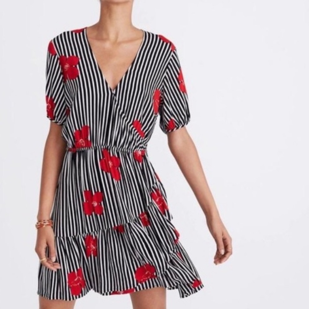 Madewell Ruffle-Wrap Dress in Candied Orchids!